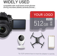 160 mo/s Full HD 4K en gros personnalisé votre Logo classe 10 512Gb carte mémoire avec adaptateur