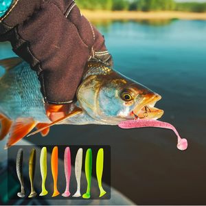 Señuelos de Pesca de Plástico Suave con Cola de Paleta de 55mm, 70mm, 90mm, 10 Unidades/Bolsa, 10 Colores, Cebo Blando, Swimbait, TPR, TPE - Product Image 4