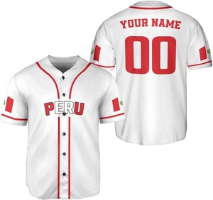 Small Customize Name Number Peru Bolivia Flag Jersey Patriotic 3D Printed Oversized Men Youth Football <b>Shirt</b> Baseball Jersey - Product Image 3