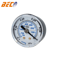 1.5Inch Dial Face -760mmhg/-0.1Mpa Vacuum Pressure Gauge Back Connection Air Pressure Gauge