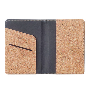 Funda de cuero de corcho para pasaporte con logotipo personalizado, portatarjetas de cordón, carteras para tarjetas de identificación, porta pasaporte, juego de etiquetas para equipaje - Product Image 2