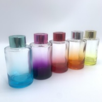 Diffuseur de parfum d'intérieur en verre blanc brillant de 50 ml avec bouchon à vis, modèle YZ-5098 pour chambre et salle de bain, Golden Sun Round