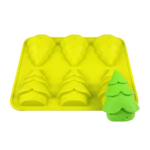 Silicone Mold Round Ice Cube Trays Christmas Tree Shaped Baking