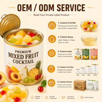 Koktail Buah Tropis Kaleng Campuran Buah Ceri Jeruk Mandarin Siap Makan 850g ODM Eceran Supermarket Grosir