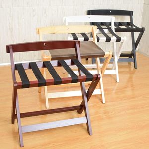 <span class=keywords><strong>Porte</strong></span>-bagages pliant en <span class=keywords><strong>bois</strong></span> avec dossier – Pas d'assemblage requis – Support de <span class=keywords><strong>valise</strong></span> portable pour chambre d'hôtes, chambre à coucher, hôtel - Product Image 2