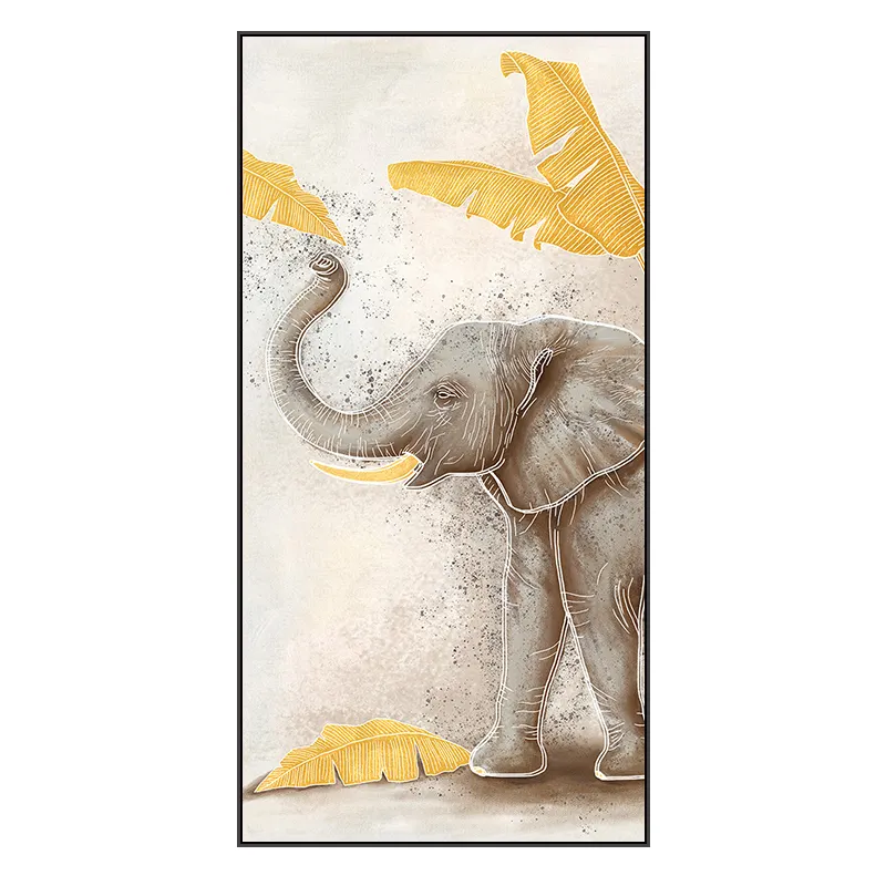 आधुनिक कार्टून हाथी पेंटिंग घर के सामान कैनवास प्रिंट दालान दीवार कला