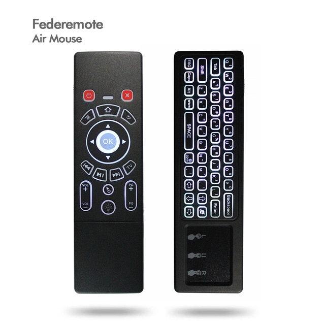 T6 2.4G Wireless Full Keyboard Air Mouse Double-Sided STB Remote Control Gyroscope Touchpad Backlight Rolling Code Metal