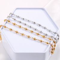 Chaîne à billes en acier inoxydable Collier à maillons de câble perlé avec fermoir mousqueton Chaîne à billes pour fabrication
