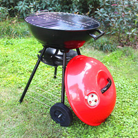 Barbecue au charbon de bois pliable moderne de qualité supérieure avec dispositif de sécurité anti-éclatement, en fer durable, commande par bouton, compact pour la cuisson en camping