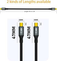 Kabel Data Sinkronisasi Pengisian Cepat 20Gbps 8K 60Hz, Kabel Tahan Lama Inti Tembaga Murni Berlapis Nilon untuk IOS, Komputer, dan Earphone