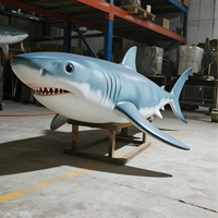 Grand requin blanc modèle animatronique Animal marin grandeur nature pour jeu intérieur parc d'aventure public utilisation du parc aquatique