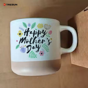 Tasse à café ou à thé en céramique givrée à blocs de couleur en porcelaine blanche mouchetée, mugs personnalisés pour cadeaux - Product Image 6