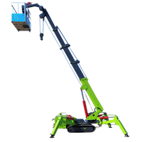 Grue araignée de 3 tonnes, 5 tonnes, 10 tonnes, rotation à 360 degrés, grue araignée télescopique, nacelle élévatrice, grue araignée à chenilles pliables