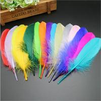 Plumes d'oie teintées pour artisanat, bricolage, stylos, coiffes, costumes, chapeaux, accessoires capillaires, carnaval, fête, mariage, décoration de Noël