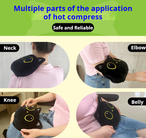 Terapia de peso de gato cálido calentable, alivio de cólicos de <span class=keywords><strong>ansiedad</strong></span> de bebé, juguete de peluche, microondas de animales de peluche con granos naturales - Product Image 5