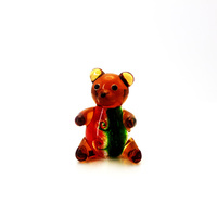 Figurine décorative personnalisée de Murano en verre soufflé à la main feuille d'argent colorée artisanale ours chien chat éléphant Figurine statut vente en gros