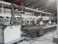 Robot Paletizador Automático Cobot con PLC y Motor para Apilado de Cajas de Cartón, 8-10 Cajas/Minuto, Almohadillas de Papel en Cada Capa del Palet