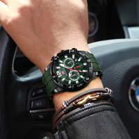 Jam Tangan Pria MINI FOCUS MF0349G Mewah, Fashion, Bisnis, Sport, Silikon, Tahan Air, Bercahaya, Quartz, Kronograf, Dial Penunjuk