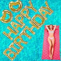 15 pièces joyeux anniversaire piscine flotteur gonflable lettre coeur piscine fête flotteur Combo grand 20 ''lettre ballons flotteur