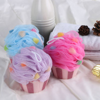 Coloré Princesse-Style Corps Exfoliant Bain Éponge Boule Durable Moussant maille Brosse Adultes Enfants Mignon Bulket Forme Éponge De Bain