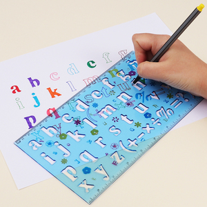 Foska trường văn phòng phẩm Nguồn cung cấp 2 màu sắc Nhựa Bảng chữ cái thư Giấy nến thước đo Mẫu thước thiết lập cho trẻ em - Product Image 5