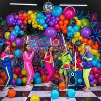 Kit d'arche de guirlande de ballons en latex colorés arc-en-ciel néon pour la décoration de fête d'anniversaire d'enfants, de carnaval et de festival