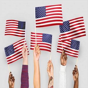 Productos Más Vendidos, Banderas Americanas Pequeñas de 12 x 18 Pulgadas con Impresión Digital Personalizada, Banderas de Mano - Product Image 1