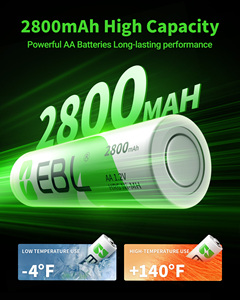 EBL - Paquete de 2 Baterías Recargables AA NIMH de 1.2 V y 2800 mAh de Larga Duración - Product Image 3