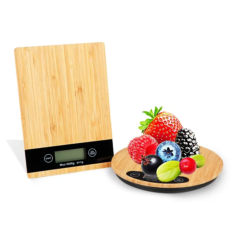 डिजिटल घरेलू रसोई लकड़ी के फूस वजन पैमाने 5kg