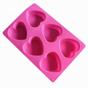 Molde de silicona con forma de corazón para hacer dulces, para Chocolate, pastel, gelatina, pudín, jabón hecho a mano, 6 agujeros - Product Image 2