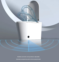 Toilette intelligente moderne de luxe avec télécommande, bidet automatique, siège chauffant, double chasse d'eau, siphon en P, design en céramique à poser au sol