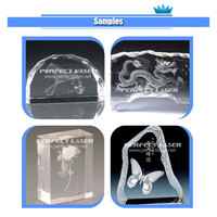 Mesin Ukiran Laser Kristal 3D 110V 220V 2D Ukiran Kristal Kaca Ukuran 400x300mm untuk Toko Kustomisasi Hadiah