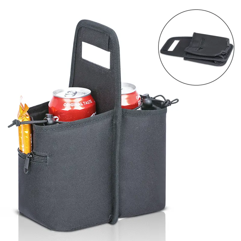 600d Polyester Draagbare Drankzakken Voor Cola-Blikjesorganisator Multi-Functionele Opvouwbare Draagtas Met Drankmouw Buiten Picknicktassen