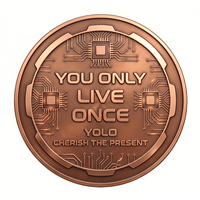 Moneda YOLO de Cobre Puro de 1 oz con Impresión UV y Diseño de Animales de Doble Cara de & Roses, Conmemorativa y Coleccionable