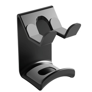 Over Ear Headphone <b>Stand</b> Wall Mounted No <b>Drill</b> Desktop Gaming Storage Tray Universal Black - Product Image 1
