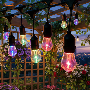 <span class=keywords><strong>Guirnalda</strong></span> de Luces LED Solares Impermeables IP65, Blanco Cálido 2700K, para Exteriores, Patio, Sillas y Paredes, Decoración de Fiesta con Intensidad Regulable - Product Image 1