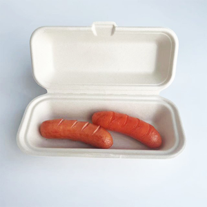 8*4 inch bagasse hot dog container microwable bagasse lunch box