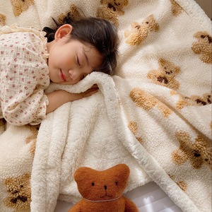 Manta de lana de cordero de cachorros de dibujos animados, edredón grueso cálido de doble capa para niños, siesta de invierno, funda de sofá de lana Coral, técnica de punto - Product Image 3