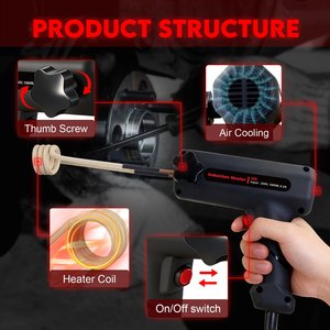 Chauffe-infrarouge portable professionnel 1600W/2000W – Outil rapide sans flamme pour le retrait de boulons et de roulements avec construction en plastique - Product Image 4