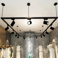 Projecteur LED réglable en aluminium pour magasin de vêtements et de mariage, 10W 20W 30W, système d'éclairage sur rail suspendu de 1 m