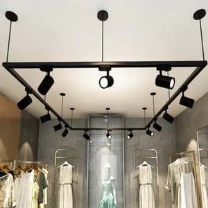 10W 20W 30W pakaian pernikahan toko aluminium lampu sorot LED dapat diatur gantung 1M jalur lampu rel sistem pencahayaan Led