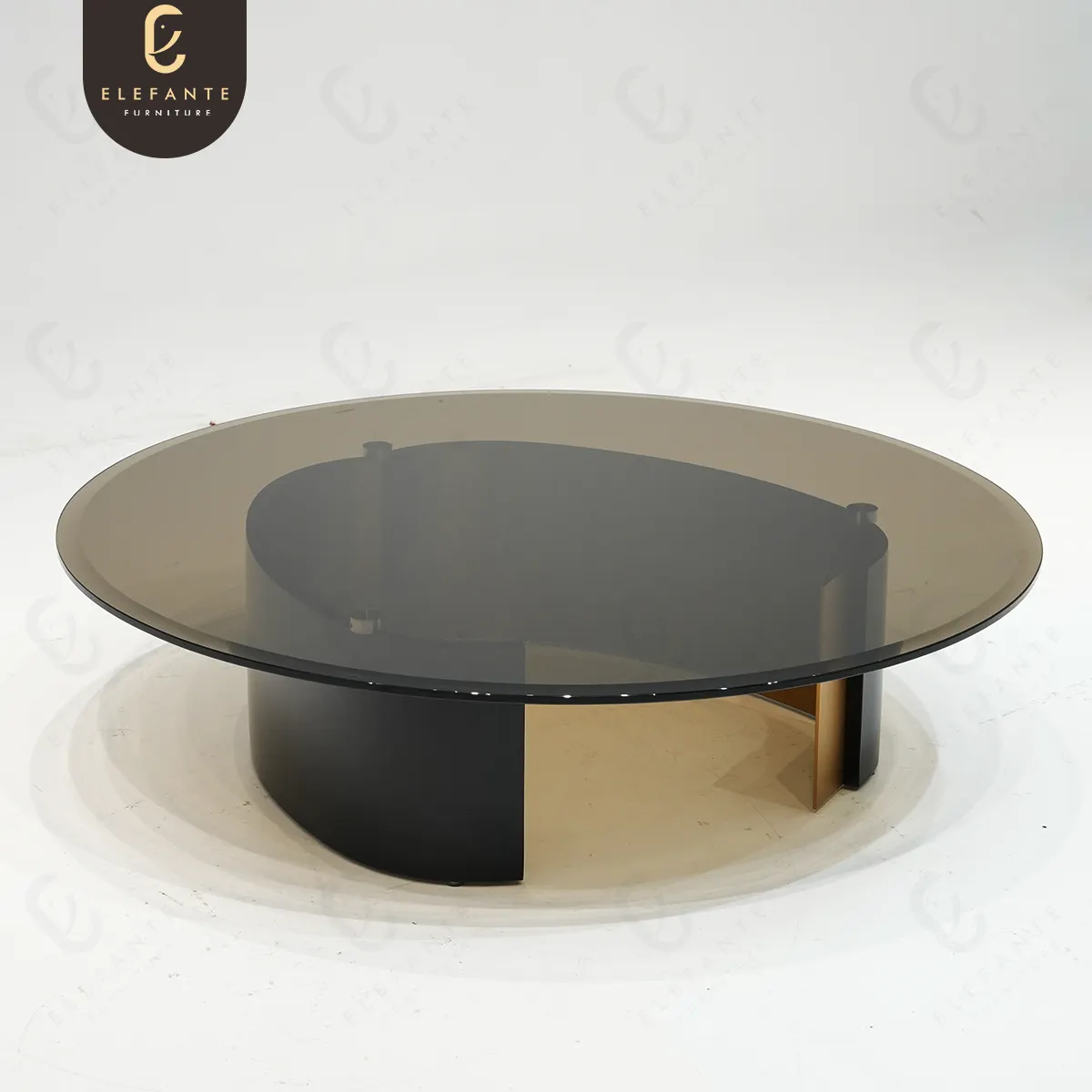 현대 이탈리아 스타일 테이블 강한 꾸준한 원형 커피 테이블 유리 탁상 거실 센터 테이블