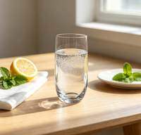 Vente en gros de verres en cristal simples à simple paroi, 18 oz, transparents, en forme d'œuf, à large base, résistants à la chaleur ou utilisables comme verre à rincer