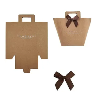 Custom Luxury Gift Shopping Brown Paper Bags Printed Kraft Paper Bag With Your Own Logo