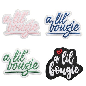 Ricamo all'ingrosso un Lil Bougie ferro su toppa frase Slang ferro su toppa ricamata toppa <span class=keywords><strong>Boujie</strong></span> cucire su Applique per indumento - Product Image 1