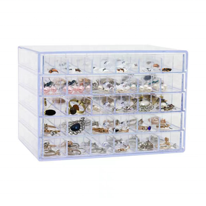 Estuche organizador de joyería multicapa, <span class=keywords><strong>caja</strong></span> de almacenamiento transparente <span class=keywords><strong>con</strong></span> <span class=keywords><strong>muchos</strong></span> <span class=keywords><strong>compartimentos</strong></span> para mujeres, pendientes y collares - Product Image 5