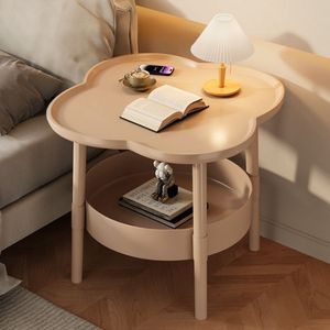 Mesa Auxiliar de Estilo Crema para Sala de Estar, Mesa de Centro Moderna y Sencilla para Balcón - Product Image 5