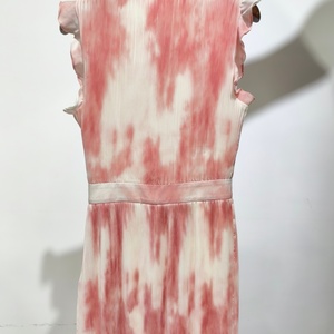 OEM abito da donna Casual personalizzato profondo scollo a V Spaghetti piccoli piccoli ordini stile dolce Spandex Voile cascata increspatura PU - Product Image 2