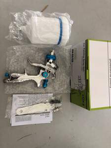 COLORIT Chrome HVLP Pistolet H-887P avec anneau bleu 600CC Tasse en plastique 1.4/1.7/2.0mm Alimentation par gravité OEM Alliage d'aluminium - Product Image 3