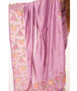 Sari en coton élégant avec broderie dorée riche et raffinée, tenue traditionnelle indienne haut de gamme pour les cérémonies de mariage - Product Image 5